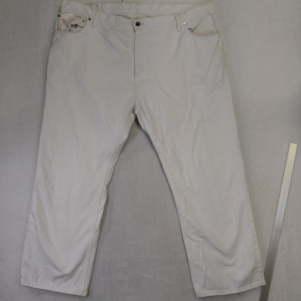 Polo Ralph Lauren Mens Hudson White Straight Leg Jeans 46x30 Big and Tall